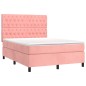 vidaXL Boxspringbett mit Matratze Rosa 140x200 cm Samt vidaXL Boxspringbett mit Matratze Rosa 140x200 cm Samt