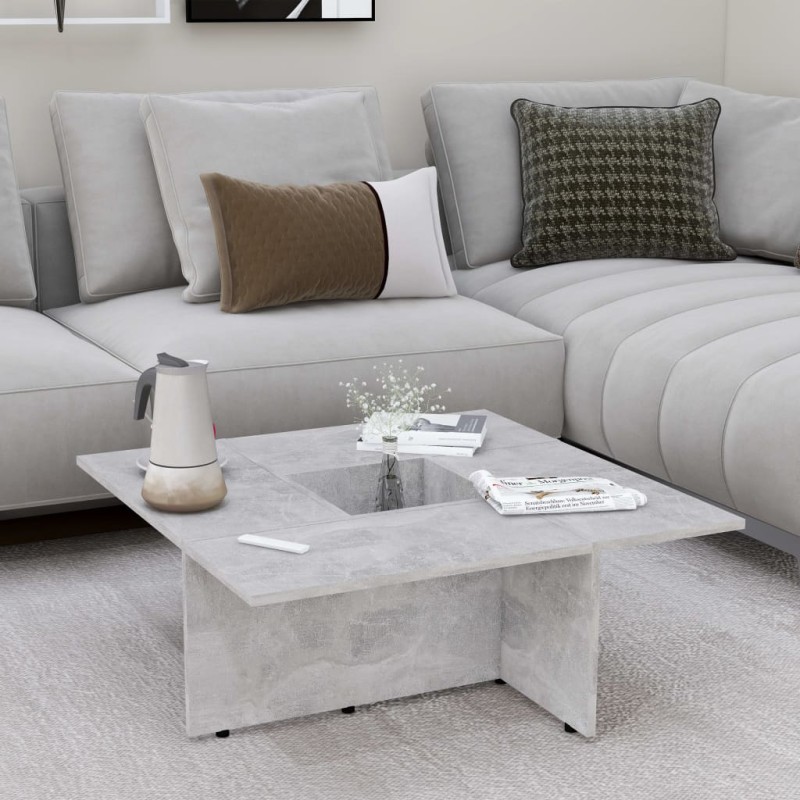 vidaXL Couchtisch Betongrau 79,5x79,5x30 cm Holzwerkstoff vidaXL Couchtisch Betongrau 79,5x79,5x30 cm Holzwerkstoff
