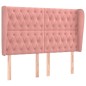 vidaXL Kopfteil mit Ohren Rosa 147x23x118/128 cm Samt