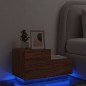 vidaXL Nachttisch mit LED-Leuchten Braun Eichen-Optik 70x36x40,5 cm vidaXL Nachttisch mit LED-Leuchten Braun Eichen-Optik 70x36x40,5 cm