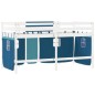 vidaXL Kinderhochbett mit Vorhängen Blau 90x200 cm Massivholz Kiefer vidaXL Kinderhochbett mit Vorhängen Blau 90x200 cm Massivholz Kiefer