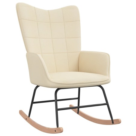 vidaXL Schaukelstuhl Creme Stoff
