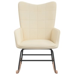 vidaXL Schaukelstuhl Creme Stoff