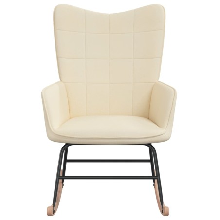 vidaXL Schaukelstuhl Creme Stoff