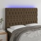 vidaXL LED Kopfteil Dunkelbraun 144x7x118/128 cm Stoff vidaXL LED Kopfteil Dunkelbraun 144x7x118/128 cm Stoff