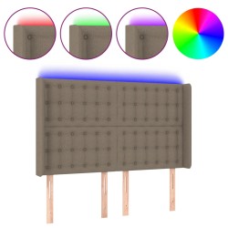 vidaXL LED Kopfteil Taupe 147x16x118/128 cm Stoff