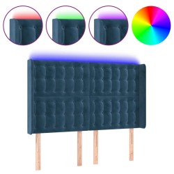 vidaXL LED Kopfteil Dunkelblau 147x16x118/128 cm Samt