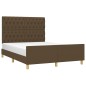 vidaXL Bettgestell mit Kopfteil Dunkelbraun 140x190 cm Stoff vidaXL Bettgestell mit Kopfteil Dunkelbraun 140x190 cm Stoff