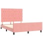 vidaXL Bettgestell mit Kopfteil Rosa 140x190 cm Samt vidaXL Bettgestell mit Kopfteil Rosa 140x190 cm Samt