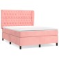 vidaXL Boxspringbett mit Matratze Rosa 140x190 cm Samt vidaXL Boxspringbett mit Matratze Rosa 140x190 cm Samt