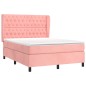 vidaXL Boxspringbett mit Matratze Rosa 140x190 cm Samt vidaXL Boxspringbett mit Matratze Rosa 140x190 cm Samt