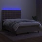 vidaXL Boxspringbett mit Matratze & LED Taupe 140x190 cm Stoff vidaXL Boxspringbett mit Matratze & LED Taupe 140x190 cm Stoff