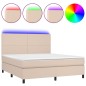vidaXL Boxspringbett mit Matratze & LED Cappuccino-Braun 180x200cm vidaXL Boxspringbett mit Matratze & LED Cappuccino-Braun 180x200cm