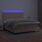 vidaXL Boxspringbett mit Matratze & LED Cappuccino-Braun 180x200cm vidaXL Boxspringbett mit Matratze & LED Cappuccino-Braun 180x200cm