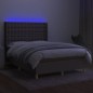 vidaXL Boxspringbett mit Matratze & LED Taupe 140x200 cm Stoff vidaXL Boxspringbett mit Matratze & LED Taupe 140x200 cm Stoff