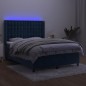 vidaXL Boxspringbett mit Matratze & LED Dunkelblau 140x200 cm Samt vidaXL Boxspringbett mit Matratze & LED Dunkelblau 140x200 cm Samt