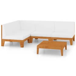 vidaXL 5-tlg. Garten-Lounge-Set mit Kissen Massivholz Akazie