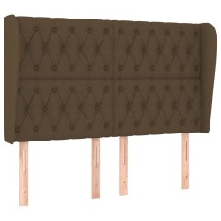 vidaXL Kopfteil mit Ohren Dunkelbraun 147x23x118/128 cm Stoff