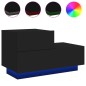 vidaXL Nachttisch mit LED-Leuchten Schwarz 70x36x40,5 cm vidaXL Nachttisch mit LED-Leuchten Schwarz 70x36x40,5 cm