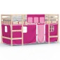 vidaXL Kinderhochbett mit Vorhängen Rosa 90x200 cm Massivholz Kiefer vidaXL Kinderhochbett mit Vorhängen Rosa 90x200 cm Massivholz Kiefer