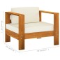 7-tlg. Garten-Lounge-Set mit Creme Auflagen Massivholz Akazie 7-tlg. Garten-Lounge-Set mit Creme Auflagen Massivholz Akazie