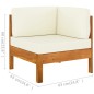 7-tlg. Garten-Lounge-Set mit Creme Auflagen Massivholz Akazie 7-tlg. Garten-Lounge-Set mit Creme Auflagen Massivholz Akazie