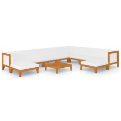 11-tlg. Garten-Lounge-Set mit Kissen Massivholz Akazie