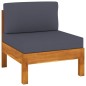 4-Sitzer-Gartensofa mit Dunkelgrauen Auflagen Massivholz Akazie 4-Sitzer-Gartensofa mit Dunkelgrauen Auflagen Massivholz Akazie