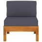 4-Sitzer-Gartensofa mit Dunkelgrauen Auflagen Massivholz Akazie 4-Sitzer-Gartensofa mit Dunkelgrauen Auflagen Massivholz Akazie
