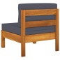 4-Sitzer-Gartensofa mit Dunkelgrauen Auflagen Massivholz Akazie 4-Sitzer-Gartensofa mit Dunkelgrauen Auflagen Massivholz Akazie