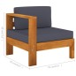 4-Sitzer-Gartensofa mit Dunkelgrauen Auflagen Massivholz Akazie 4-Sitzer-Gartensofa mit Dunkelgrauen Auflagen Massivholz Akazie