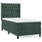 vidaXL Boxspringbett mit Matratze Dunkelgrün 90x190 cm Samt vidaXL Boxspringbett mit Matratze Dunkelgrün 90x190 cm Samt