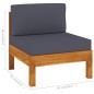 4-Sitzer-Gartensofa mit Dunkelgrauen Auflagen Massivholz Akazie 4-Sitzer-Gartensofa mit Dunkelgrauen Auflagen Massivholz Akazie