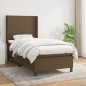 vidaXL Boxspringbett mit Matratze Dunkelbraun 90x190 cm Stoff vidaXL Boxspringbett mit Matratze Dunkelbraun 90x190 cm Stoff