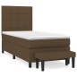 vidaXL Boxspringbett mit Matratze Dunkelbraun 90x190 cm Stoff vidaXL Boxspringbett mit Matratze Dunkelbraun 90x190 cm Stoff