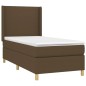 vidaXL Boxspringbett mit Matratze & LED Dunkelbraun 90x190 cm Stoff vidaXL Boxspringbett mit Matratze & LED Dunkelbraun 90x190 cm Stoff