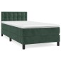 vidaXL Boxspringbett mit Matratze Dunkelgrün 90x190 cm Samt vidaXL Boxspringbett mit Matratze Dunkelgrün 90x190 cm Samt