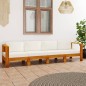 4-Sitzer-Gartensofa mit Cremeweißen Auflagen Massivholz Akazie 4-Sitzer-Gartensofa mit Cremeweißen Auflagen Massivholz Akazie