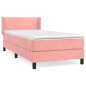 vidaXL Boxspringbett mit Matratze Rosa 90x190 cm Samt vidaXL Boxspringbett mit Matratze Rosa 90x190 cm Samt