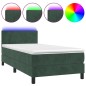 vidaXL Boxspringbett mit Matratze & LED Dunkelgrün 90x190 cm Samt vidaXL Boxspringbett mit Matratze & LED Dunkelgrün 90x190 cm Samt