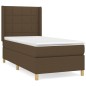 vidaXL Boxspringbett mit Matratze Dunkelbraun 90x190 cm Stoff vidaXL Boxspringbett mit Matratze Dunkelbraun 90x190 cm Stoff