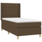 vidaXL Boxspringbett mit Matratze Dunkelbraun 90x190 cm Stoff vidaXL Boxspringbett mit Matratze Dunkelbraun 90x190 cm Stoff