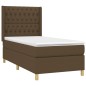 vidaXL Boxspringbett mit Matratze & LED Dunkelbraun 90x190 cm Stoff vidaXL Boxspringbett mit Matratze & LED Dunkelbraun 90x190 cm Stoff