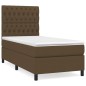 vidaXL Boxspringbett mit Matratze Dunkelbraun 90x190 cm Stoff vidaXL Boxspringbett mit Matratze Dunkelbraun 90x190 cm Stoff