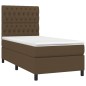 vidaXL Boxspringbett mit Matratze Dunkelbraun 90x190 cm Stoff vidaXL Boxspringbett mit Matratze Dunkelbraun 90x190 cm Stoff