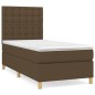 vidaXL Boxspringbett mit Matratze Dunkelbraun 90x190 cm Stoff vidaXL Boxspringbett mit Matratze Dunkelbraun 90x190 cm Stoff