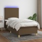 vidaXL Boxspringbett mit Matratze & LED Dunkelbraun 90x190 cm Stoff vidaXL Boxspringbett mit Matratze & LED Dunkelbraun 90x190 cm Stoff