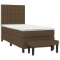 vidaXL Boxspringbett mit Matratze Dunkelbraun 90x190 cm Stoff vidaXL Boxspringbett mit Matratze Dunkelbraun 90x190 cm Stoff
