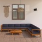 9-tlg. Garten-Lounge-Set mit Dunkelgrauen Auflagen Akazienholz 9-tlg. Garten-Lounge-Set mit Dunkelgrauen Auflagen Akazienholz