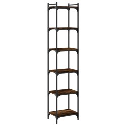 vidaXL Bücherregal 6 Böden Räuchereiche 40x30x188 cm Holzwerkstoff